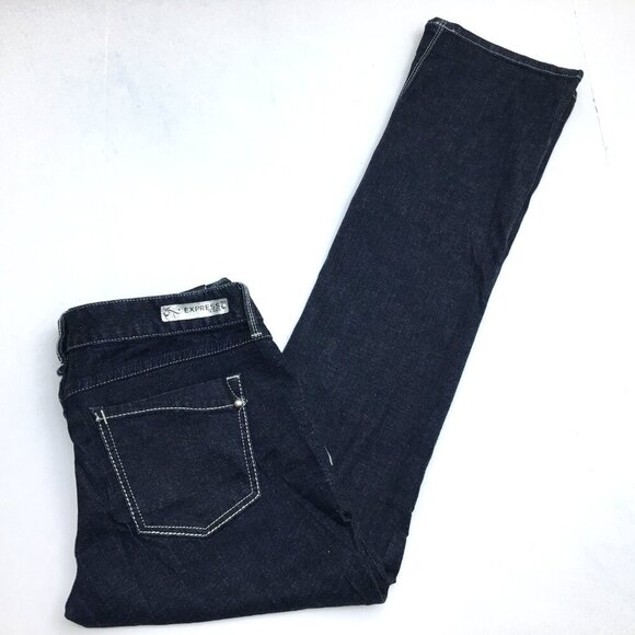 NEW Express Jeans Zelda Barely Boot Slim Low Rise Dark Wash size 8 length 33" - Picture 11 of 11